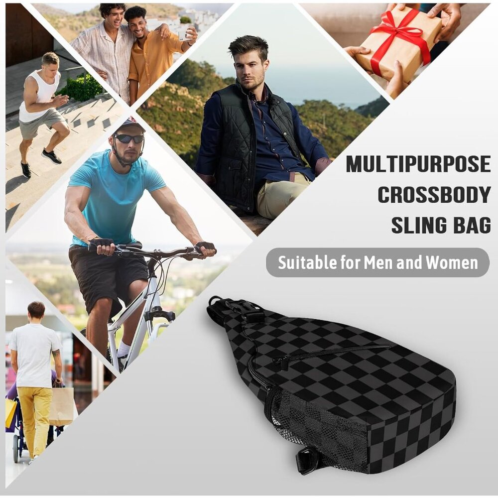 Black Checkered Polyester Tear-Resistant Versatil… - image 7